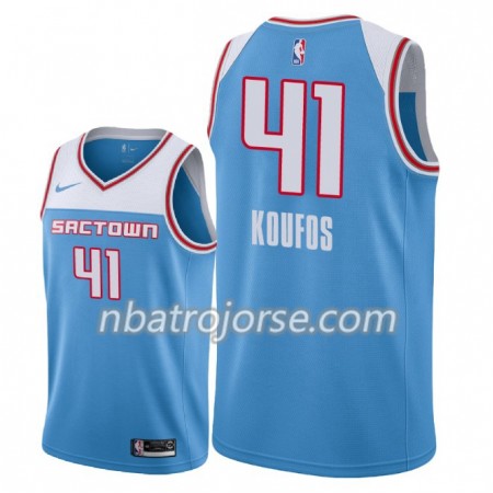 Män Sacramento Kings Tröja Kosta Koufos 41 2018-19 Nike City Edition Blå Swingman